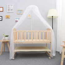 竹咏汇  实木婴儿床 宝宝摇篮床 小摇床儿童床可变书桌(1)