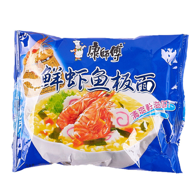 方便食品康师傅鲜虾鱼板袋面 96g/袋返回商品页 >