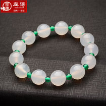 左传 白绿相间玉髓手串 单圈手串(白玉髓 白绿相间)