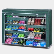 索尔诺双排5层10格大容量组合简易防潮防尘鞋柜/靴子时尚鞋橱 0505C(绿色 0505C)