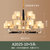 阿丹娜 新古典复古铁艺客厅吊灯餐厅书房卧室灯中式个性创意简约麻布灯具2025(默认 10+5头)