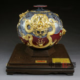 中国龙瓷 德化陶瓷中国红瓷器花瓶*现代工艺礼品办公客厅家居装饰摆件 ZXG1100ZXG1100