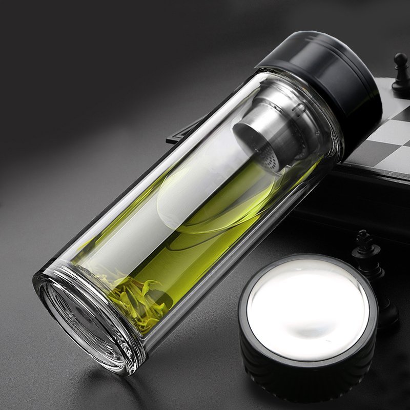 【三维工匠玻璃杯图片】定制双层玻璃水杯订做开业纪念礼品杯夏季泡茶