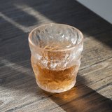 杯子冰川杯冰川纹玻璃杯酒杯水杯家用咖啡女ins风啤酒杯茶杯网红(冰川杯-矮款【1只透明】)