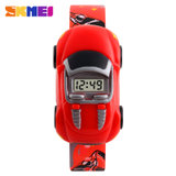 时刻美儿童电子手表男学生时尚个性创意小汽车潮流腕表玩具手表(红色)