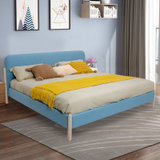 北欧白蜡木双人床 简约软包坚固卧室家用家具 稳固静音进口松木架式大床(1.5加长床)