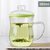 物生物蘑菇杯茶杯韩版创意潮流透明玻璃杯带把便携花茶泡茶办公杯380ML /420ML/500ML(绿色)
