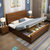 恒兴达 橡胶木新中式实木双人床1.8米1.5m现代简约高箱储物主卧床北欧婚床家具(1.8*2米胡桃色 单床)