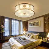 欧菲玛丽 吸顶灯中式卧室复古怀旧仿古大气纯全铜LED灯具(暖光光源 50*16CM)