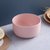 小麦秸秆燕麦早餐碗带勺子家用小碗单个塑料碗儿童汤饭碗餐具套装(小麦碗-粉色)