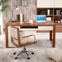 a家家具 简约现代书桌椅组合简易实木电脑桌卧室书房写字台带抽屉(转椅)