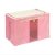 快乐鱼 双窗100L 牛津布百纳箱 有盖收纳盒 整理箱 超大号收纳箱(粉色)