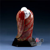 中国龙瓷 知足乐（红结晶）弥勒佛像家居装饰*商务礼品*工艺品瓷器摆件德化陶瓷TYC052