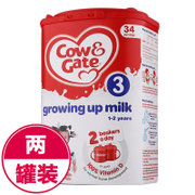 英国牛栏恩贝儿奶粉Cow＆Gate 3段（1-2岁）900g（2罐装）(2罐)