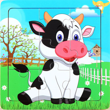 kamida 咔米嗒拼图儿童男女宝宝环保木质智力卡通拼接(儿童拼图 牛)