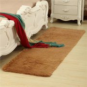 丝毛地毯客厅卧室床边地垫吸水防滑脚垫(卡其 70*200cm)