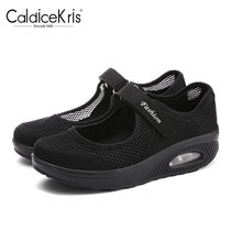 CaldiceKris（中国CK）夏季新款网布气垫摇摇鞋CK-X699(黑色 42)