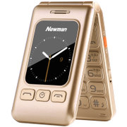 纽曼（Newsmy）F516电信翻盖老人手机大屏大字大声超长待机双屏法翻盖手老年手机(金色 官方标配)