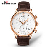 天梭(Tissot)手表 经典系列腕表俊雅系列 石英六针计时腕表钢带皮带男表(T063.617.36.037.00)