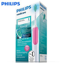 飞利浦电动牙刷成人充电式HX3130超声波震动电动牙刷刷头自动牙刷(粉色 热销)