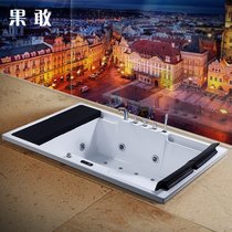 果敢双人亚克力冲浪按摩情侣浴缸独立恒温加热欧式豪华1.85米746(嵌入式空缸+下水+枕头)