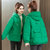 棉服女短款2022冬季新款宽松棉衣小个子连帽棉袄外套(绿色 XL 建议130到145斤)