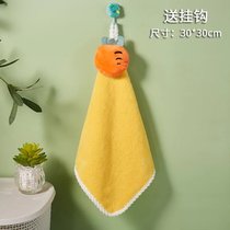 擦手巾小毛巾方巾可挂式可爱儿童家用吸水卫生间厨房手帕(萝卜（1条装）)