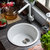 科恩纳石英石水槽单槽花岗岩水槽厨房洗菜盆洗碗池小圆槽(D460珍珠白裸槽套餐)