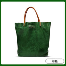 秋冬新款大容量女士复古手提包单肩包托特包(绿色)
