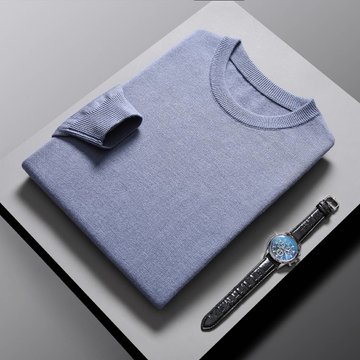 jls让路易雪莱简约休闲男士保暖男款长袖针织衫ry028022l码蓝秋季保暖