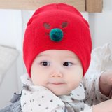 宝宝帽子春秋韩版套头帽新生婴儿胎帽儿童帽百搭针织婴儿帽子秋冬(红色 均码)
