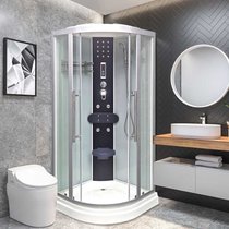 整体浴室整体淋浴房扇形滑轮玻璃隔断洗澡家用一体式封闭式沐浴房kb6(2021新款实惠款100双色大中柱15)