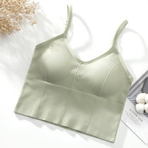 SUNTEK卡卡同款性感美背瑜伽运动文胸可拆卸加厚胸垫聚拢小胸显大内衣女(浅绿色 加厚垫4厘米（80-120斤）)