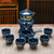 自动茶具单个懒人石磨旋转出水功夫茶壶复古时来运转自动冲泡茶器(天蓝山林+茶海+6杯)