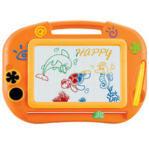 儿童画画板磁性写字板宝宝彩色绘画涂鸦板大号婴儿玩具(橙色（彩色）)