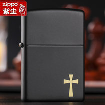 zippo打火机zippo正版 男士 黑色哑漆十字架 24721 zipoo刻字(红色)