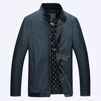 2017春季新款中年男士夹克外套 休闲立领单款外套 男式夹克 1766(墨绿色 4XL)