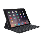 罗技IK1052无线蓝牙键盘ipad5 air2新款9.7寸保护壳自动休眠皮套(黑色)