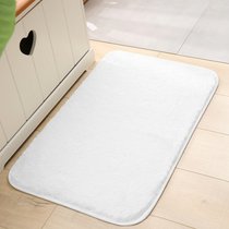 长毛绒加厚地垫地毯厨房卫生间门垫进门浴室防滑垫吸水速干脚垫子(45x70cm 茶白（高毛款）)