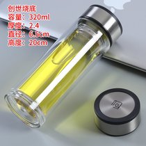 广告杯定制双层玻璃杯定做开业礼品杯子茶杯加厚纪念水杯印字logo(14号：创世烧底)