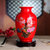 时尚家居装饰摆设景德镇陶瓷经典花瓶中国红冬瓜瓶（含底座(喜上眉梢)