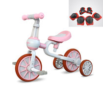 多功能儿童辅助滑行助步车 适合1-3岁宝宝脚踏平衡三轮车(粉红色)