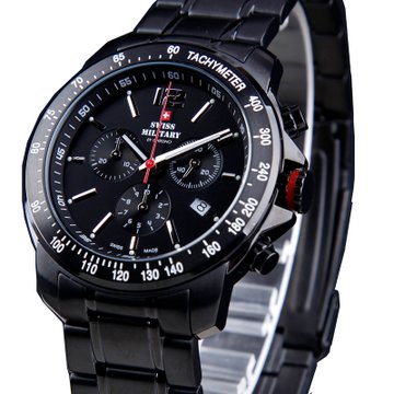 瑞士军表swissmilitary手表运动系列夜光防水计时男士石英手表34033