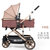 康乐宝  高景观婴儿推车可坐可平躺双向轻便折叠婴儿BB手推车(卡其色EVA轮)