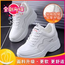 SUNTEK厚底老爹鞋女ins潮春秋2021新款百搭内增高休闲运动鞋秋冬季加绒(40 【标准码】 银色加绒升级版)
