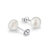 简约珍珠耳钉925银镶淡水珍珠耳饰5-6mm(白色)