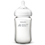 新安怡玻璃奶瓶宽口径240ml自带1月+奶嘴SCF679 婴儿仿母乳硅橡胶奶嘴
