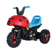 甲壳虫儿童电动车摩托车宝宝三轮车玩具车童车(豪华款带音乐彩灯红色)