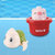小乌龟宝宝婴儿洗澡玩具儿童游泳戏水男孩女孩小鸭子花洒抖音同款(小乌龟（索菲绿）+爱洗澡小猪-红)