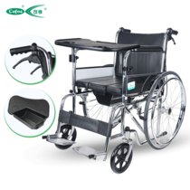 可孚轮椅带坐便折叠轻便老人手推车代步车不锈钢便携多功能轮椅车